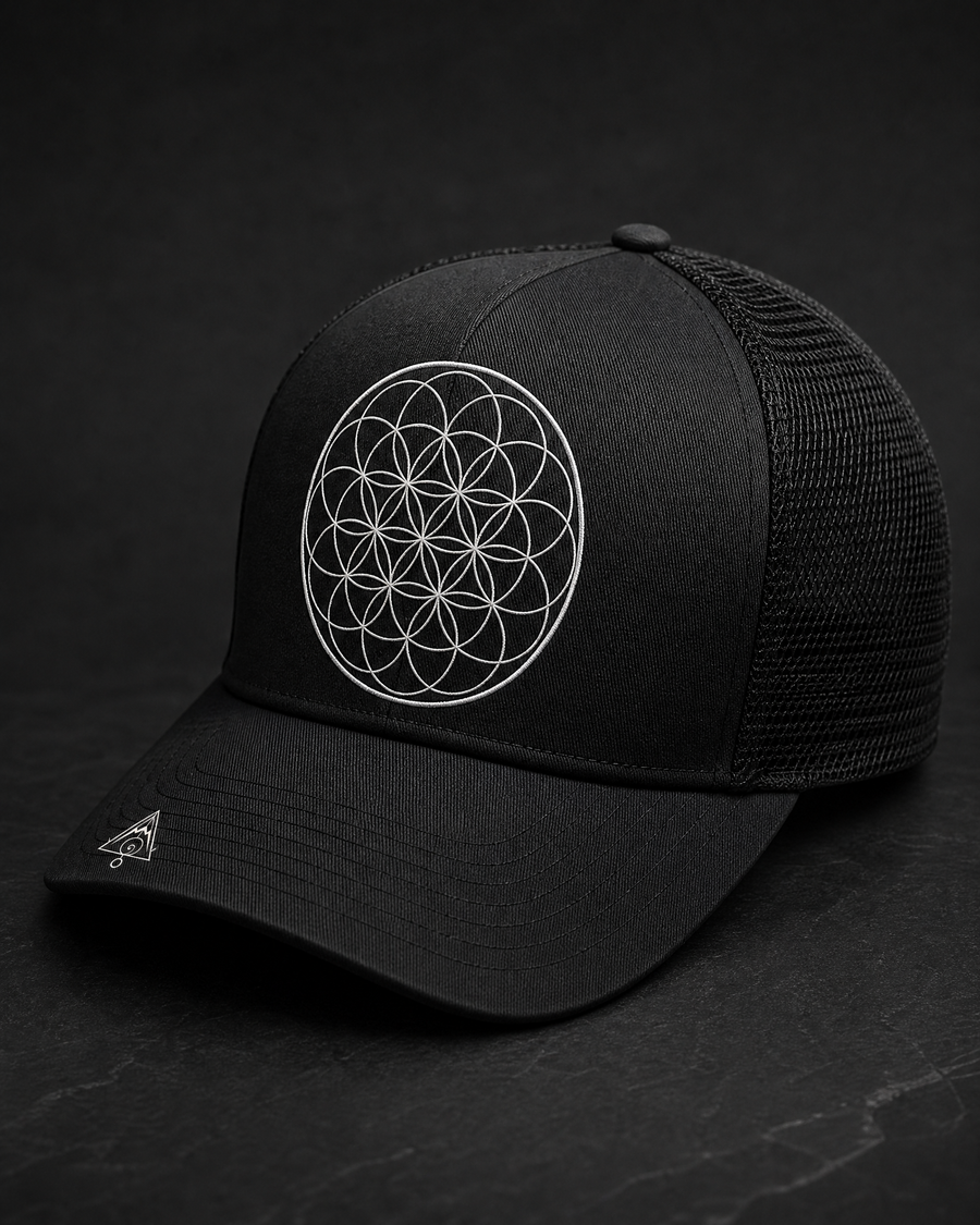 Flower of Life Trucker Cap — Vertex Origin Studio