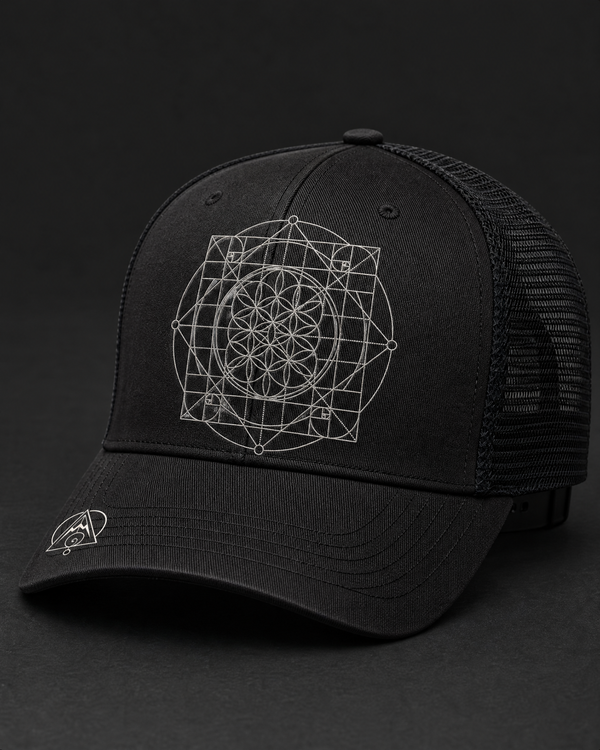 Sacred Grid Trucker Cap — Vertex Origin Studio