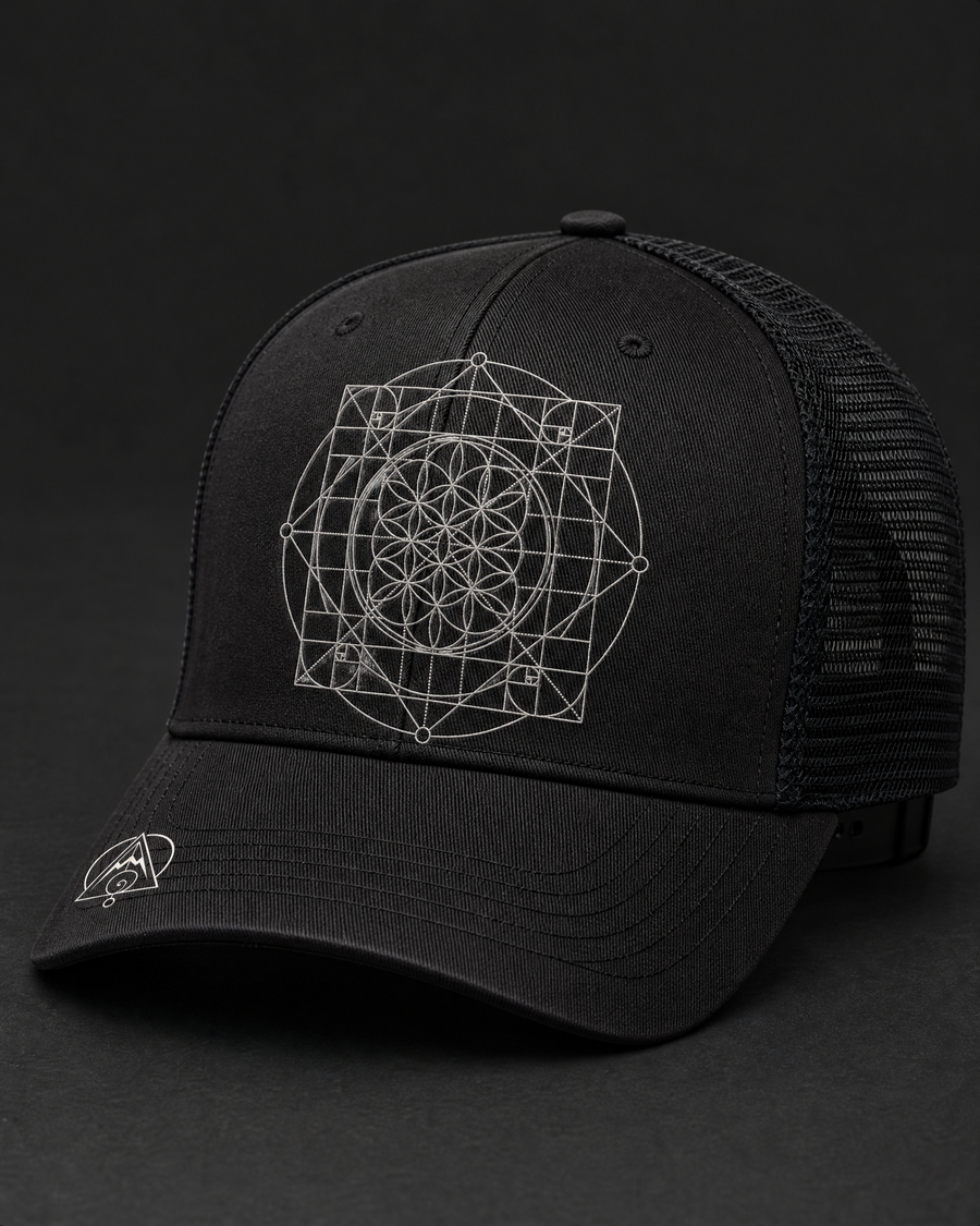 Sacred Grid Trucker Cap — Vertex Origin Studio