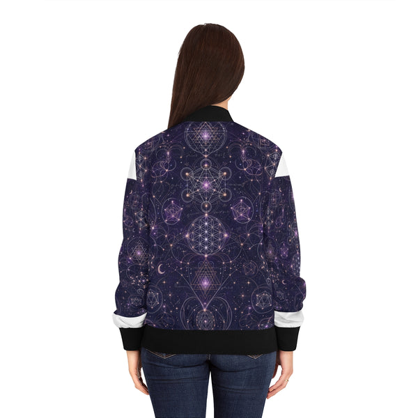 Women's Sacred Geometry Bomber Jacket — Celestial Weave