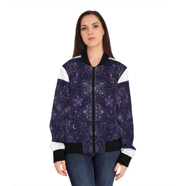 Women's Sacred Geometry Bomber Jacket — Celestial Weave