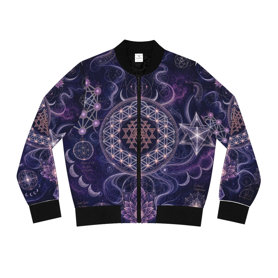 Women's Sacred Geometry Bomber Jacket — Sacred Bloom